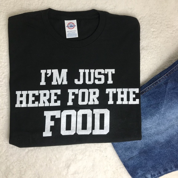 Just here for the food black statement tee unisex - Picture 2 of 4